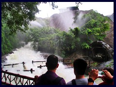 Performance of falling bridge accident at waterfall in Venezuela, Windows of the World.